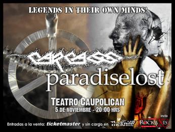 5 de Noviembre: Carcass + Paradise Lost en Chile